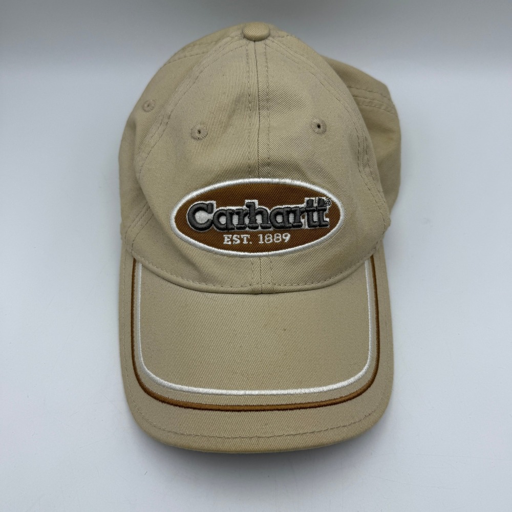 Carhartt Cap Hat Beige Brown‎ Embroidered Logo Cotton Casual Dad Hat